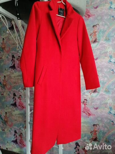 Пальто женское демисезонное красное 42 - 44