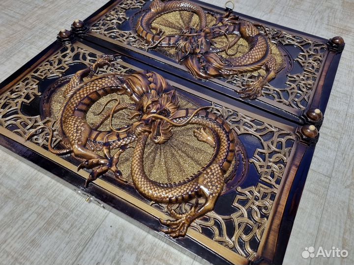 Нарды ручной работы со стеклом