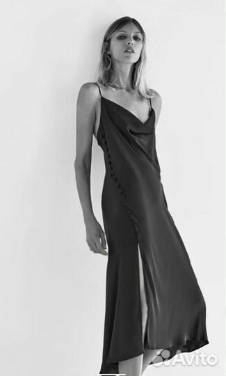 Сатиновое платье-комбинация Zara