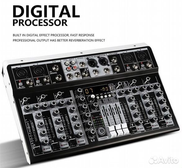 8 канальный Микшерный пульт