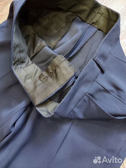 Брюки синие в клетку