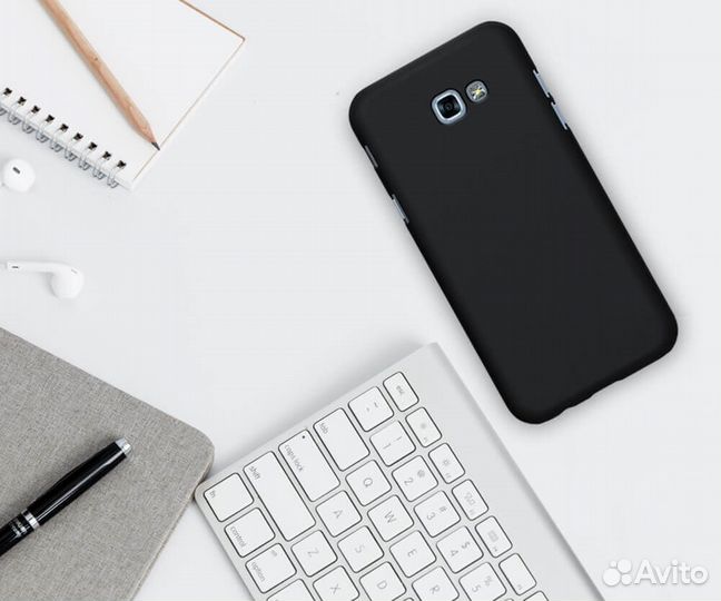 Чехол-Накладка на samsung A3 (2017) Черная Матовая