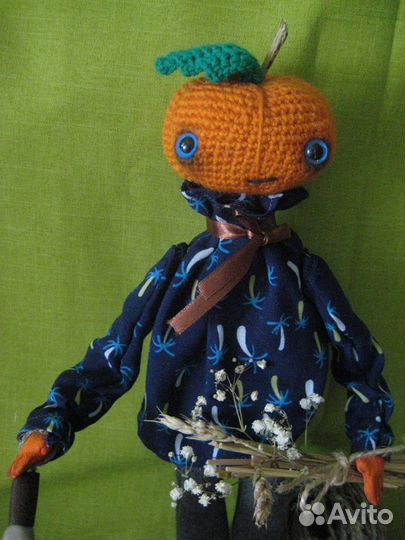 Тыква кукла в интерьер