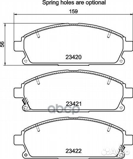 Колодки тормозные дисковые перед NP2009 NIS