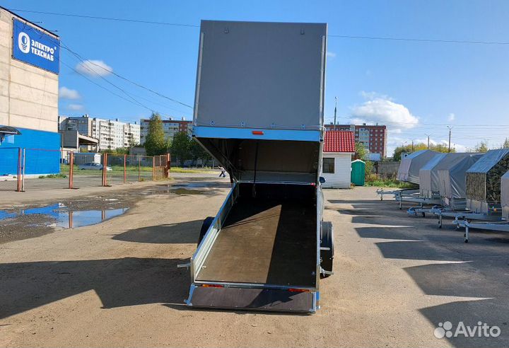 Прицеп оцинкованный 2.7х1.4 с тентом на газлифтах