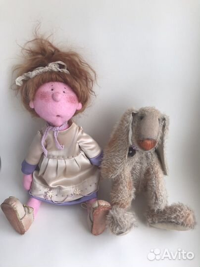 Интерьерная кукла с питомцем