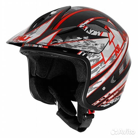 NAU N400 Overnet open face helmet Красно-черный