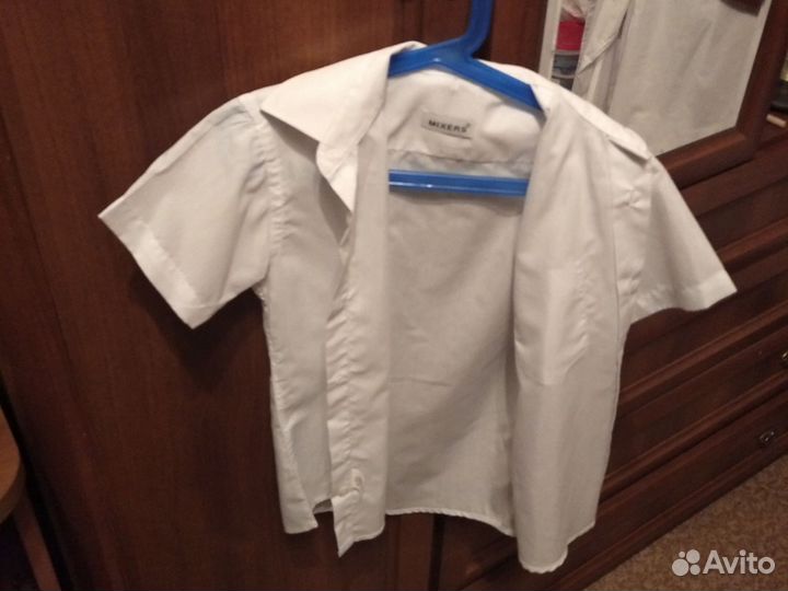 Рубашка белая детская размер 30 (122) для школы