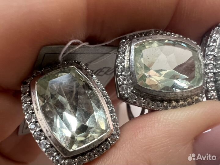Шикарный серебряный комплект 925 празиолит