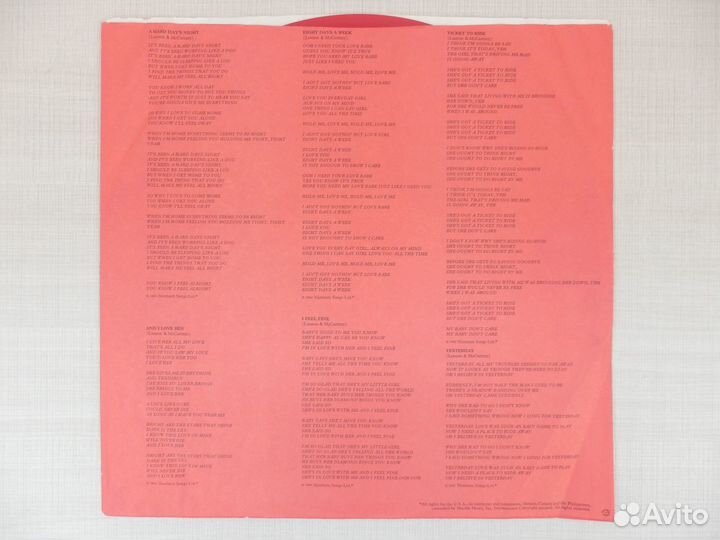 2LP The Beatles - 1962-1966 Red NM/EX, USA, 1978