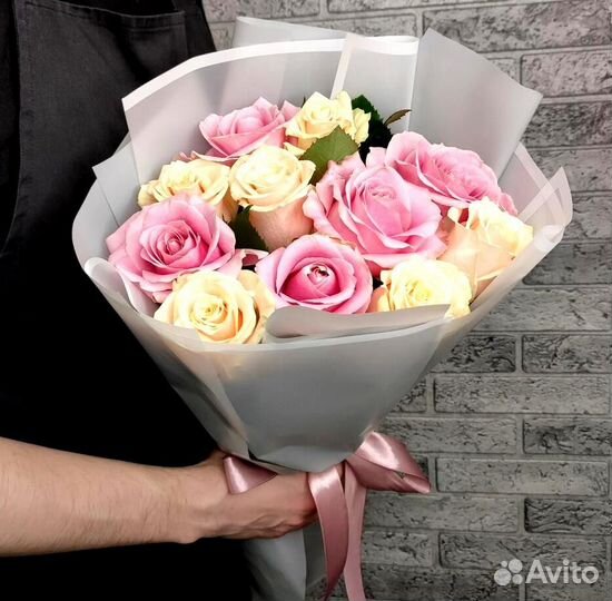 Букет 15 красных роз Цветы