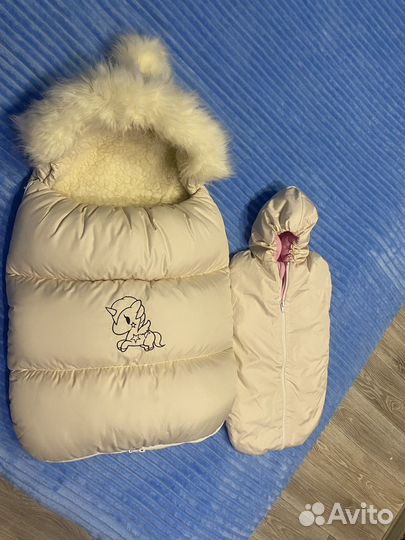 Конверт зимний на выписку для девочки