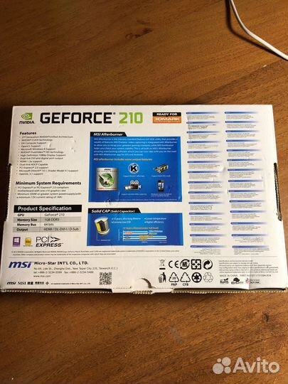Видеокарта MSI GeForce