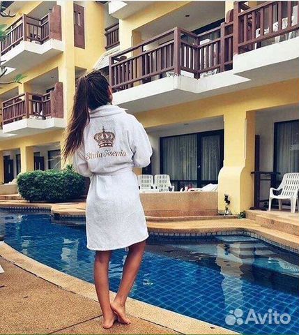 Махровые женские халаты с рисунком