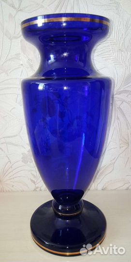 Ваза Богемия кобальт