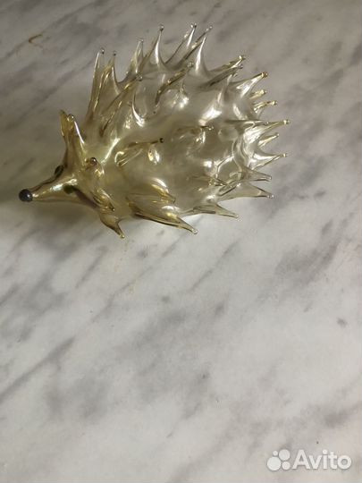 Стеклчннве фигурки ежиков Чехия Богемия