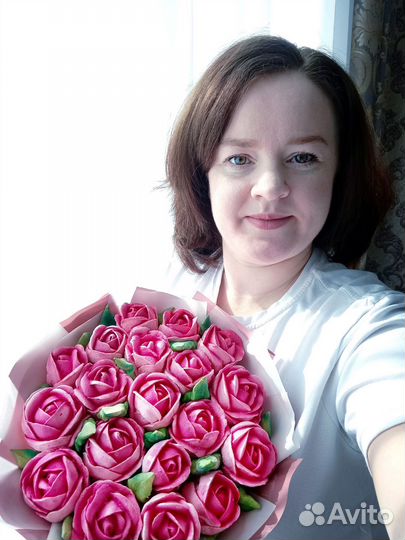 Цветы зефирные розы/сладкий подарок