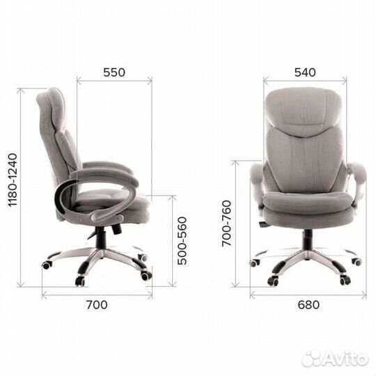 Кресло офисное EverProf Boss T Ткань Серый