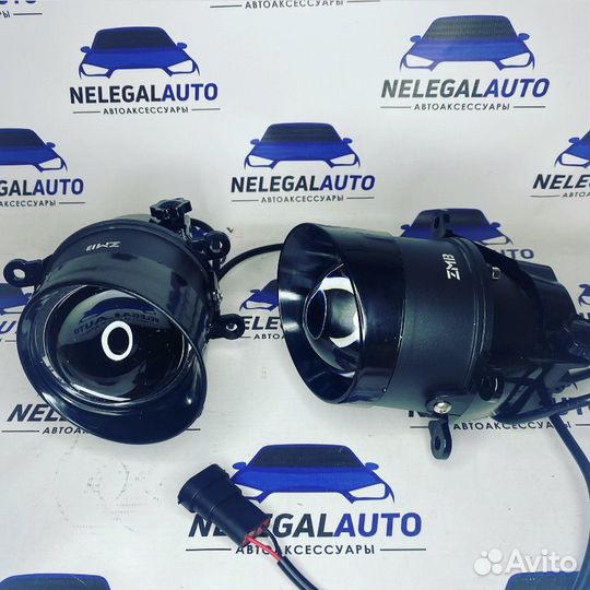 LED птф с Линзой 80w Веста Форд Митсубиси Рено