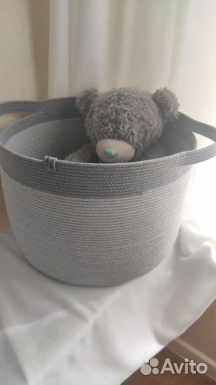 Корзина из хлопкового шнура Бельевая