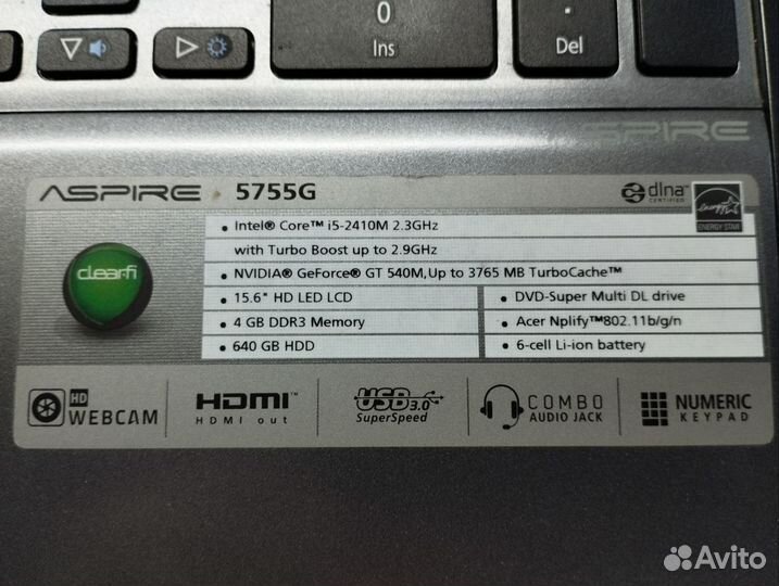 Ноутбук acer aspire 5755g