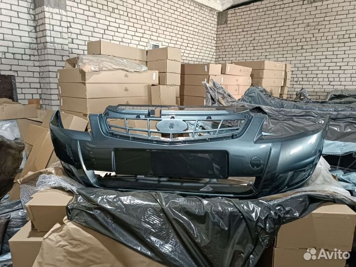 Передний бампер приора серо - сине зеленый (Сочи)