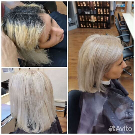 Осветление обесцвечивание тотал блонд back to back