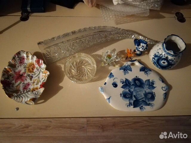 Хрусталь: пепельница, рог изобилия