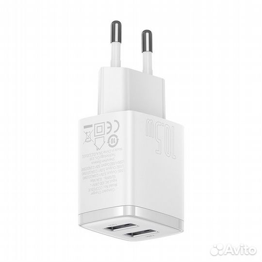 Зарядное устройство baseus Compact Charger 2U 2*US