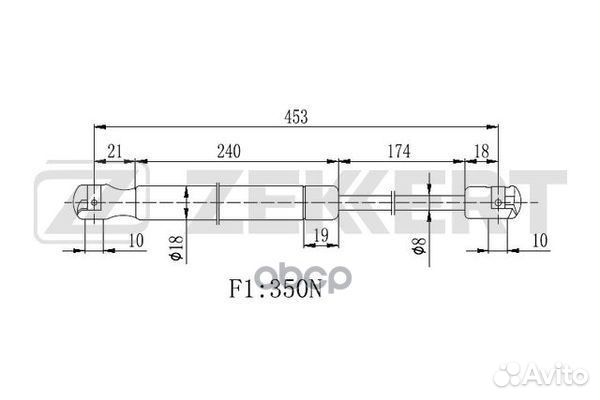 Пружина газовая багажника лев. Kia Soul 09- gf