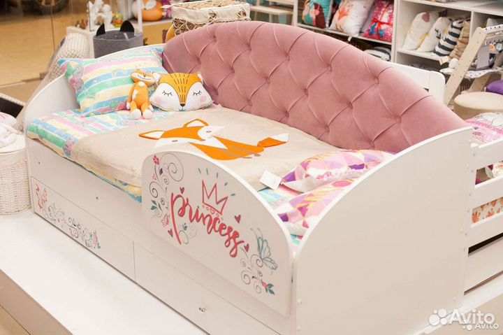 Детская софа Каретная стяжка Стразы 190х80