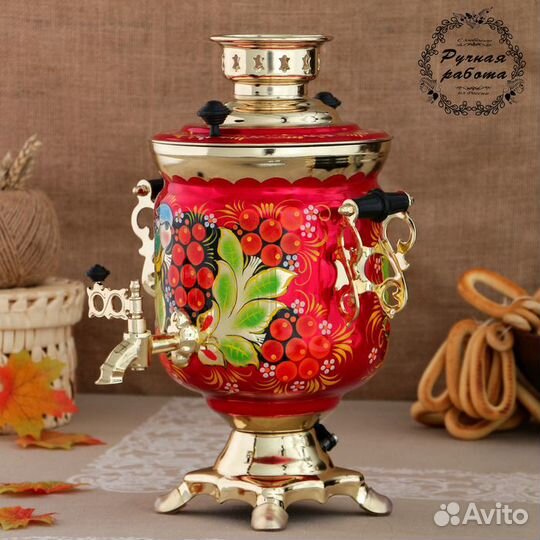 Самовар «Рябина», банка, 3 л, электрический