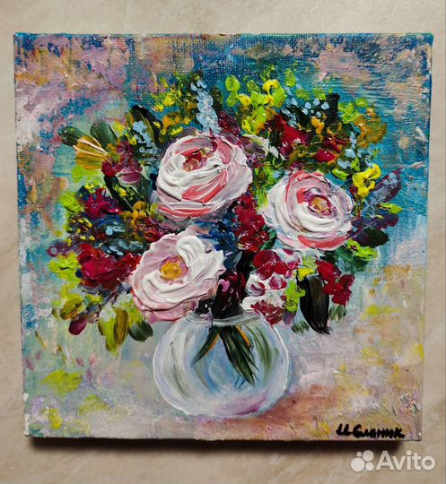 Картина с цветами, авторская работа