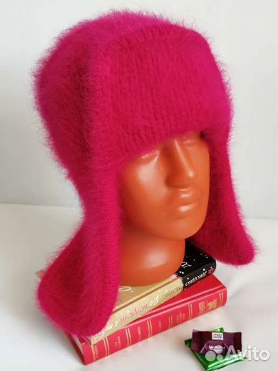 Комплект шапка и снуд женский ручная работа пух