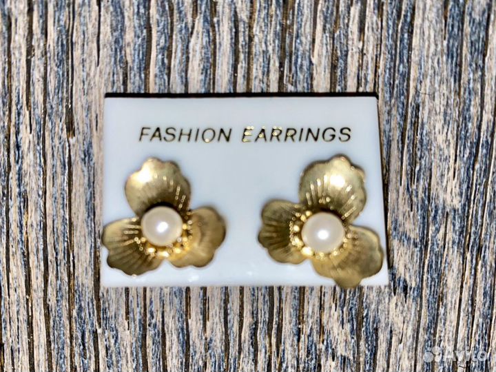 Сережки-гвоздики бижутерия - 2 пары