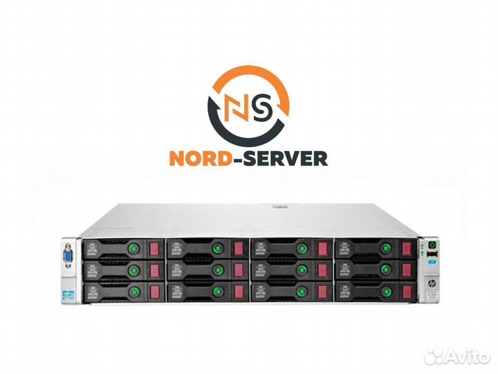 Сервер HP DL380p Gen8 12LFF 2x E5-2660 64GB 750W