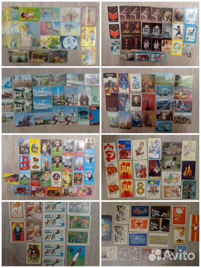Переливные календарики, календарики, открытки СССР
