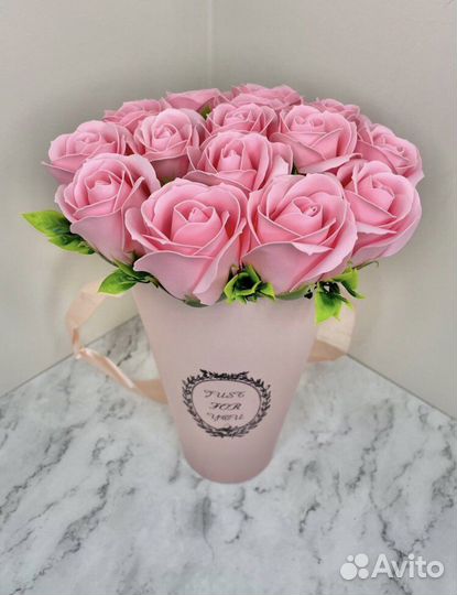 Букет из мыльных роз 15 шт