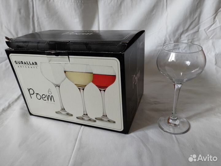 Бокалы для вина (6шт) новые Gurallar Artcraft Poem