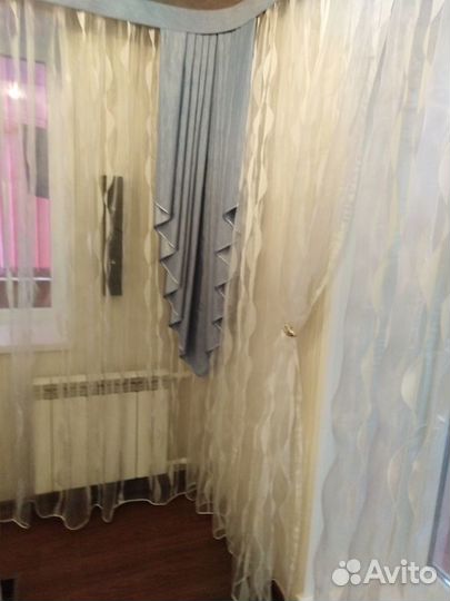 Комплект шторы и тюль ламбрикен