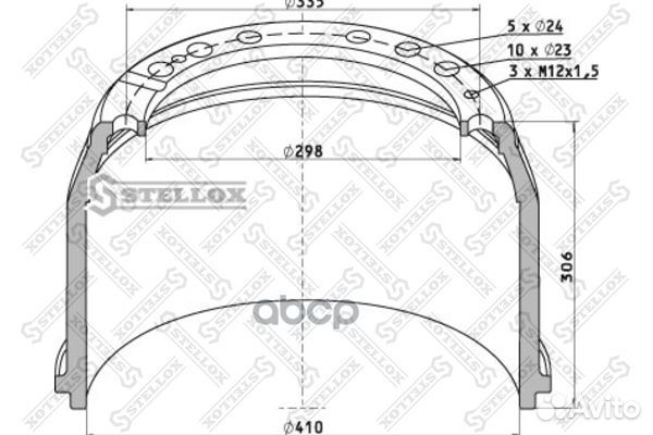 85-00031-SX торм.барабан задн.410x220/240 H30