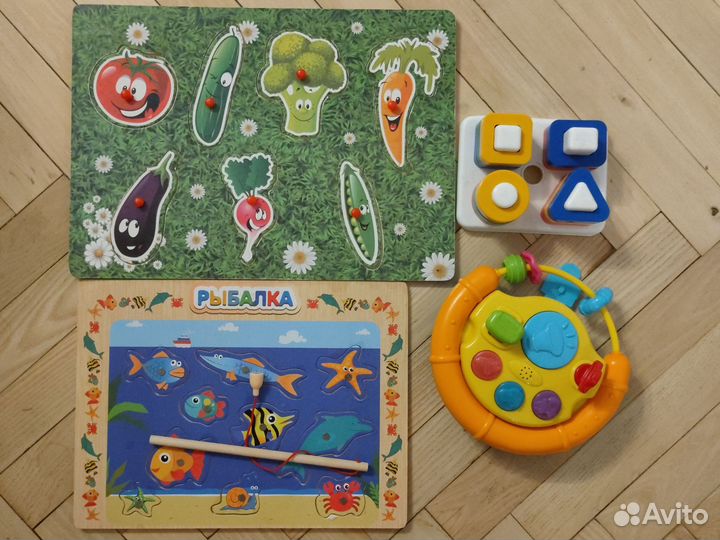 Развивающие игрушки 1-3 пазлы вкладыши Монтессори