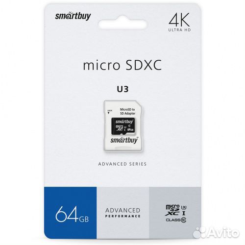 Карта MicroSD SmartBuy Advanced на 64GB