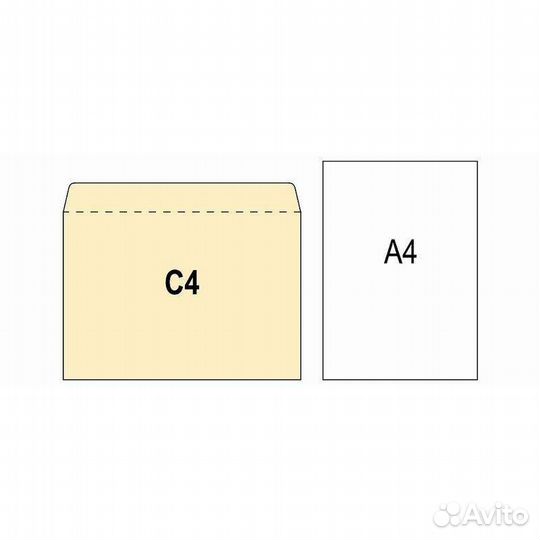 Конверты бумажные Комус белый стрип С4