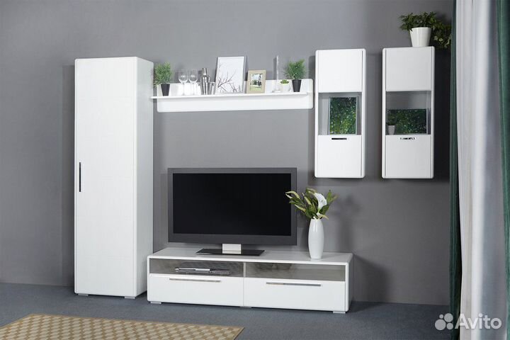 Полка настенная «Наоми» (Белый глянец)