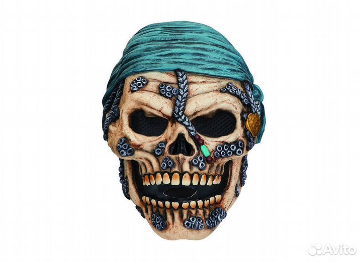 Маска Череп Пирата в раковинах карнавальная