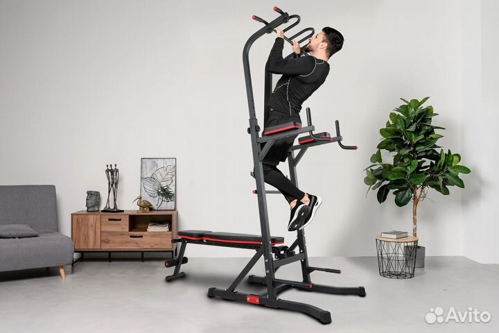 Турник-пресс-брусья со скамьей unix Fit power 150P