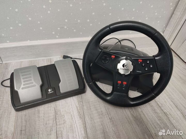 Игровой руль с педалями Logitech formula vibration