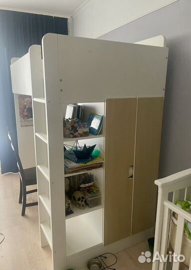 Кровать чердак IKEA со столом