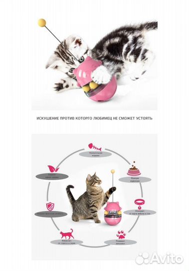 Развлекательная игрушка для кошек + кормушка